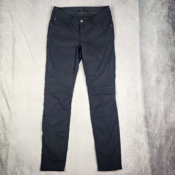Prana Pants Womens Size 4 Brenna‎ Moto Skinny Dark Gray Casual Stretch - Picture 1 of 9